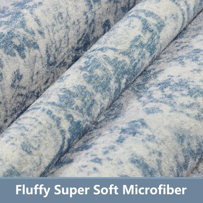 Rutschfester Teppichläufer für Küche und Flur 80x200cm Blau