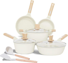 Antihaft-Granit Topfset 15-teilig Induktion Beige