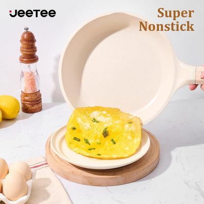 Antihaft-Granit Topfset 15-teilig Induktion Beige