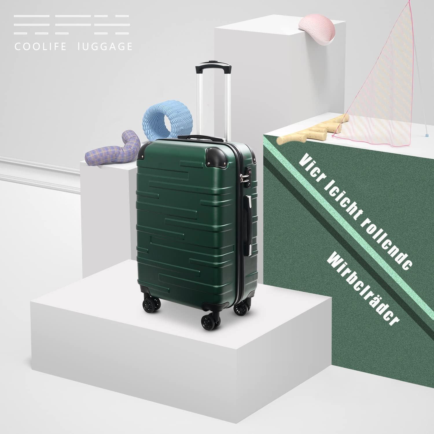 COOLIFE Hartschalen-Koffer Set 2tlg ABS Rollkoffer