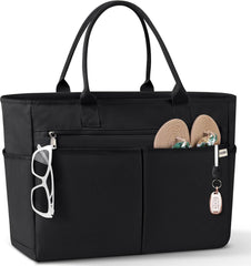 Strandtasche XXL Wasserdicht Badetasche mit Reißverschluss 40L Schwarz