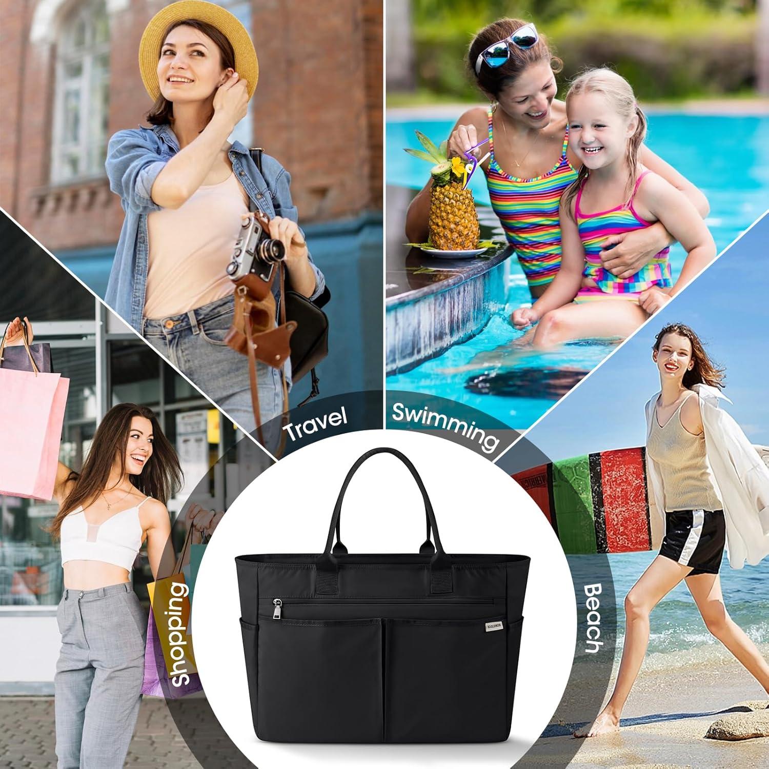 Große Strandtasche Wasserdicht 40L Familien Badetasche Vielseitiger Shopper