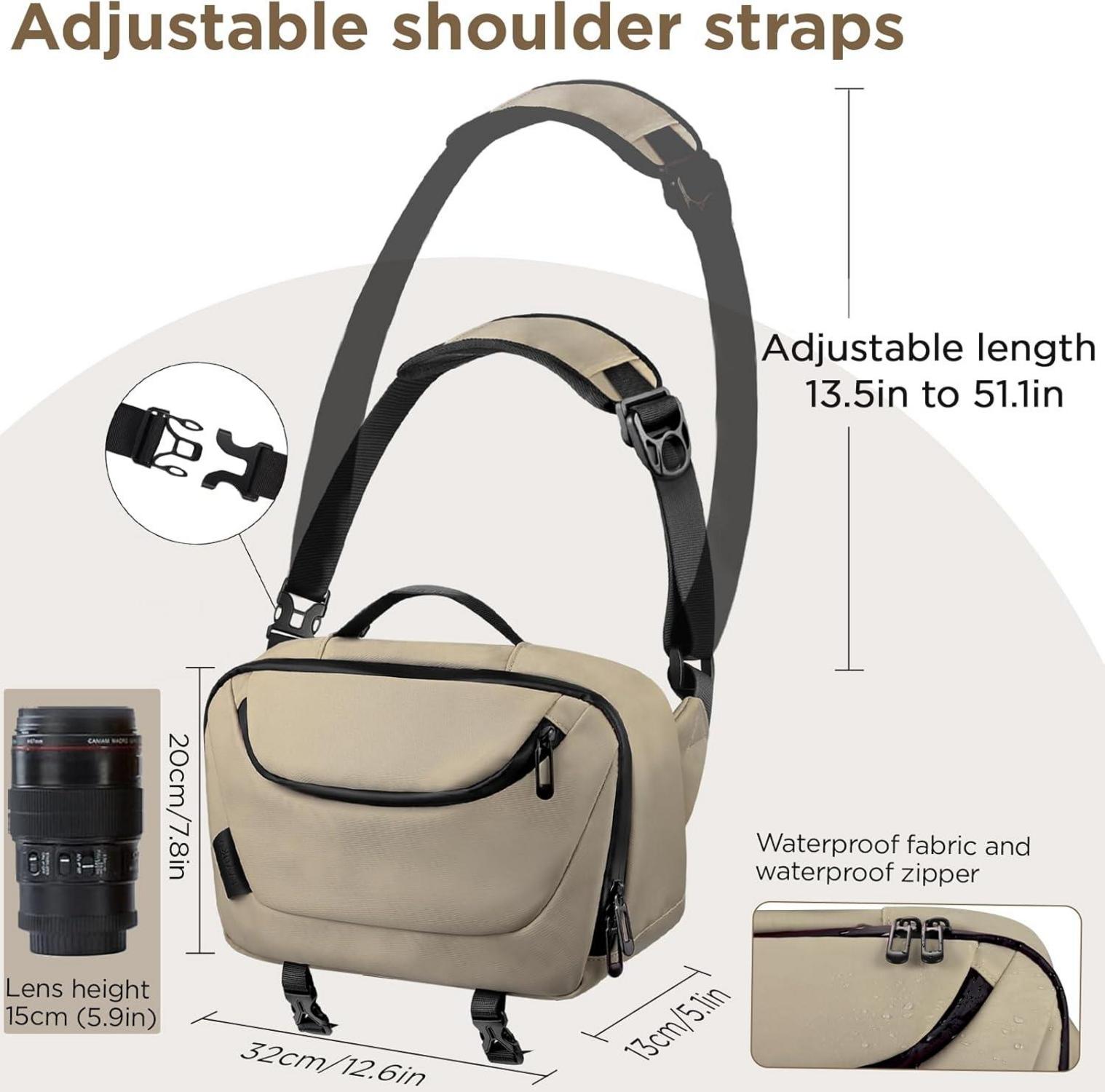 Kameratasche wasserdicht Crossbody für Fotografen mit Stativhalterung