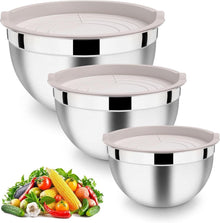 Edelstahl Rührschüssel Set mit Luftdichtem Deckel 3er 4.5L / 2.7L