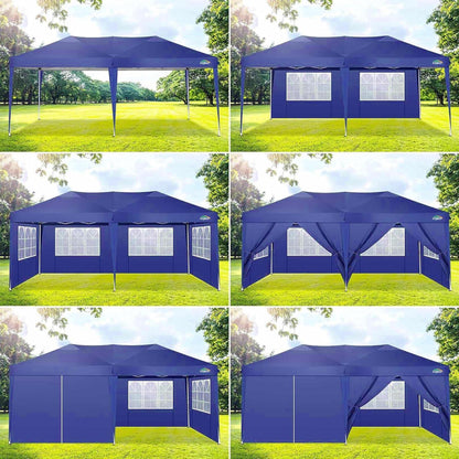Faltpavillon 3x6 Wasserdicht Pop Up Pavillon Klappbar UV-Schutz 6 Seitenwnden