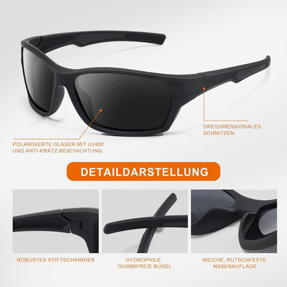 Sportbrille Polarisierte UV400 Sonnenbrille Angeln Laufen Radfahren