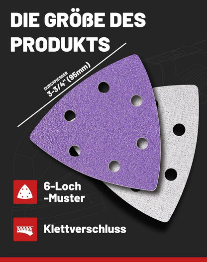 EZARC Deltaschleifer Schleifpapier 60-teilig Zirkonoxid