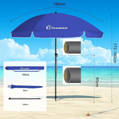 Günstiger Sonnenschirm 180cm Strand Strandschirm Balkon
