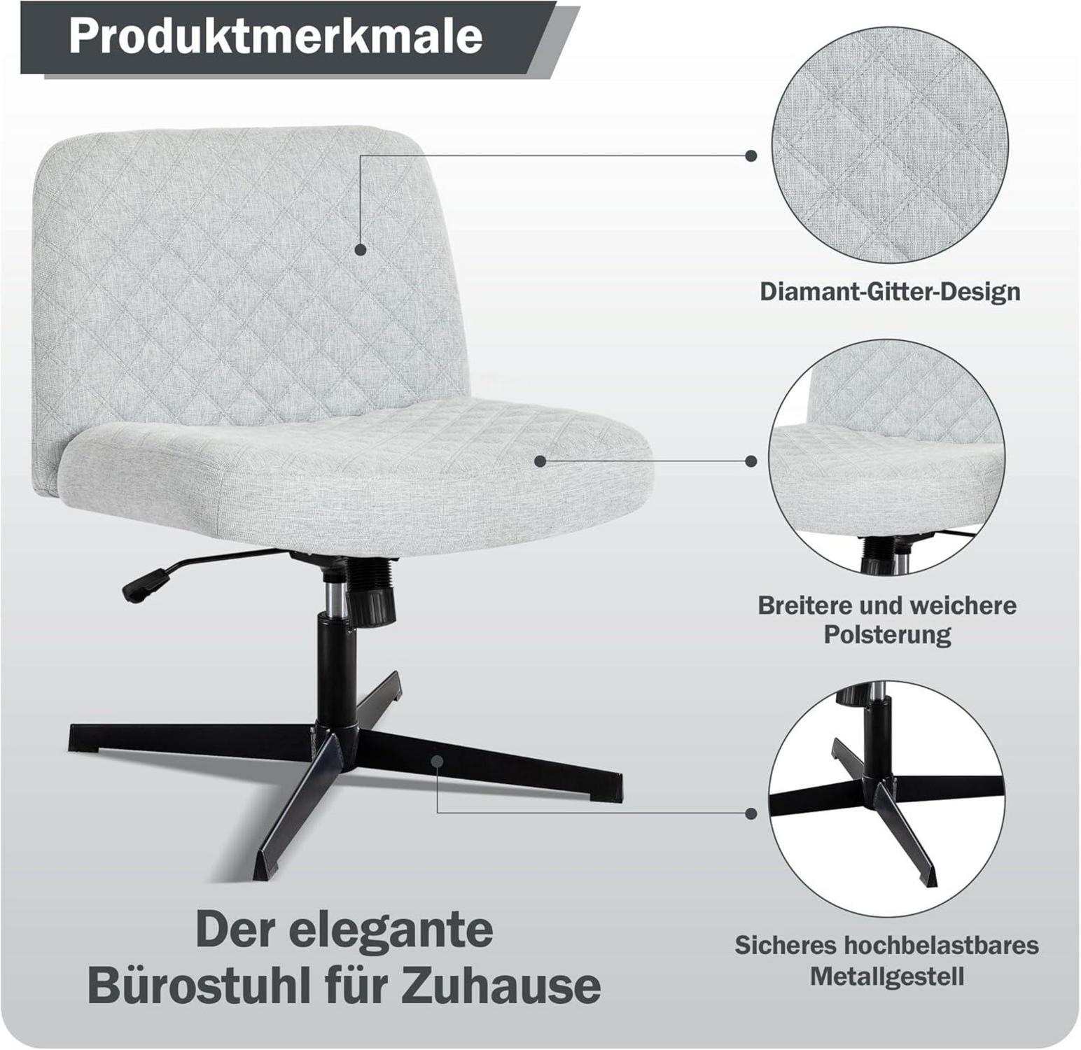 Ergonomischer Bürostuhl ohne Armlehnen Heavy Duty Metallbasis