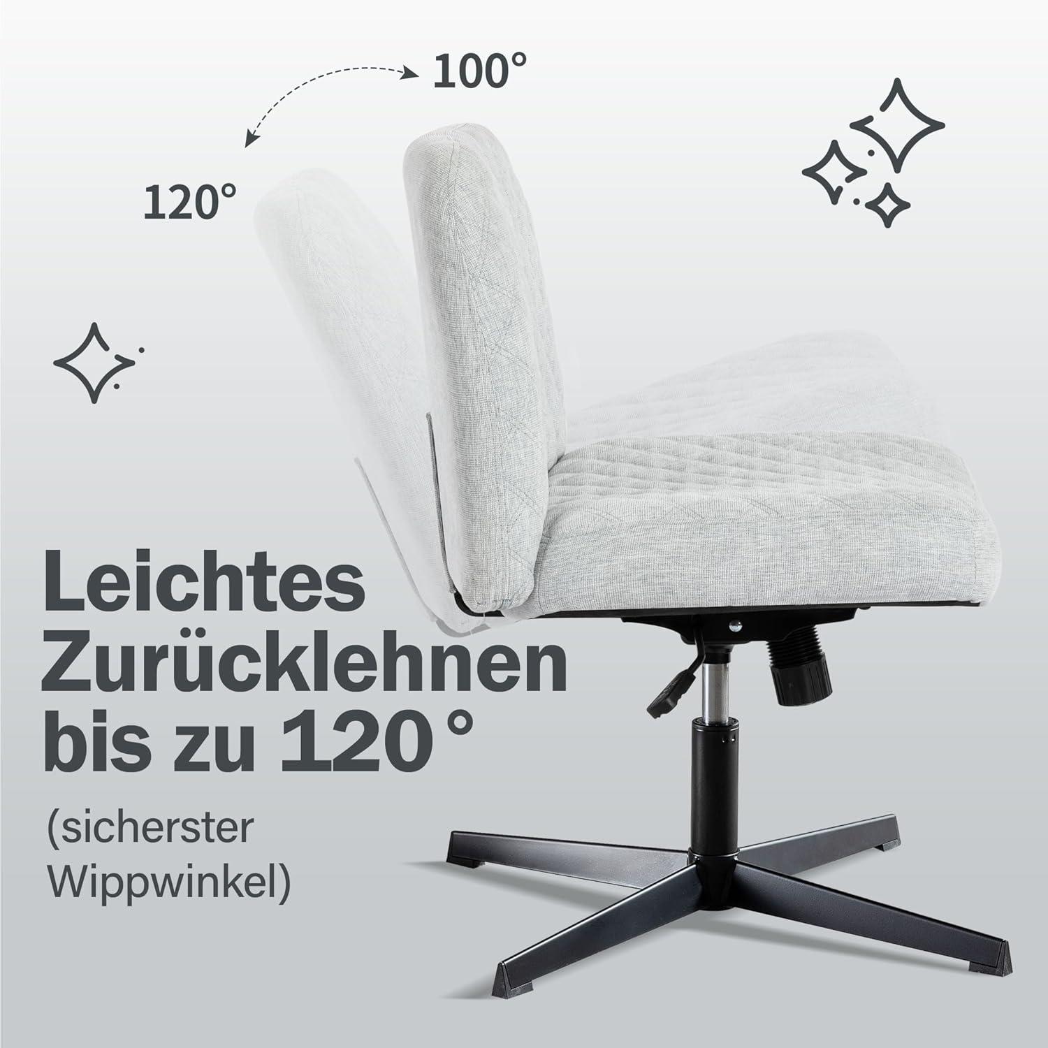 Bürostuhl Ohne Armlehnen Heavy Duty Metallbasis Ergonomisch Dreh