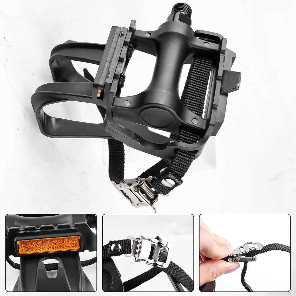 Fahrradpedale mit Clips & Riemen – MTB Pedale für Radfahren
