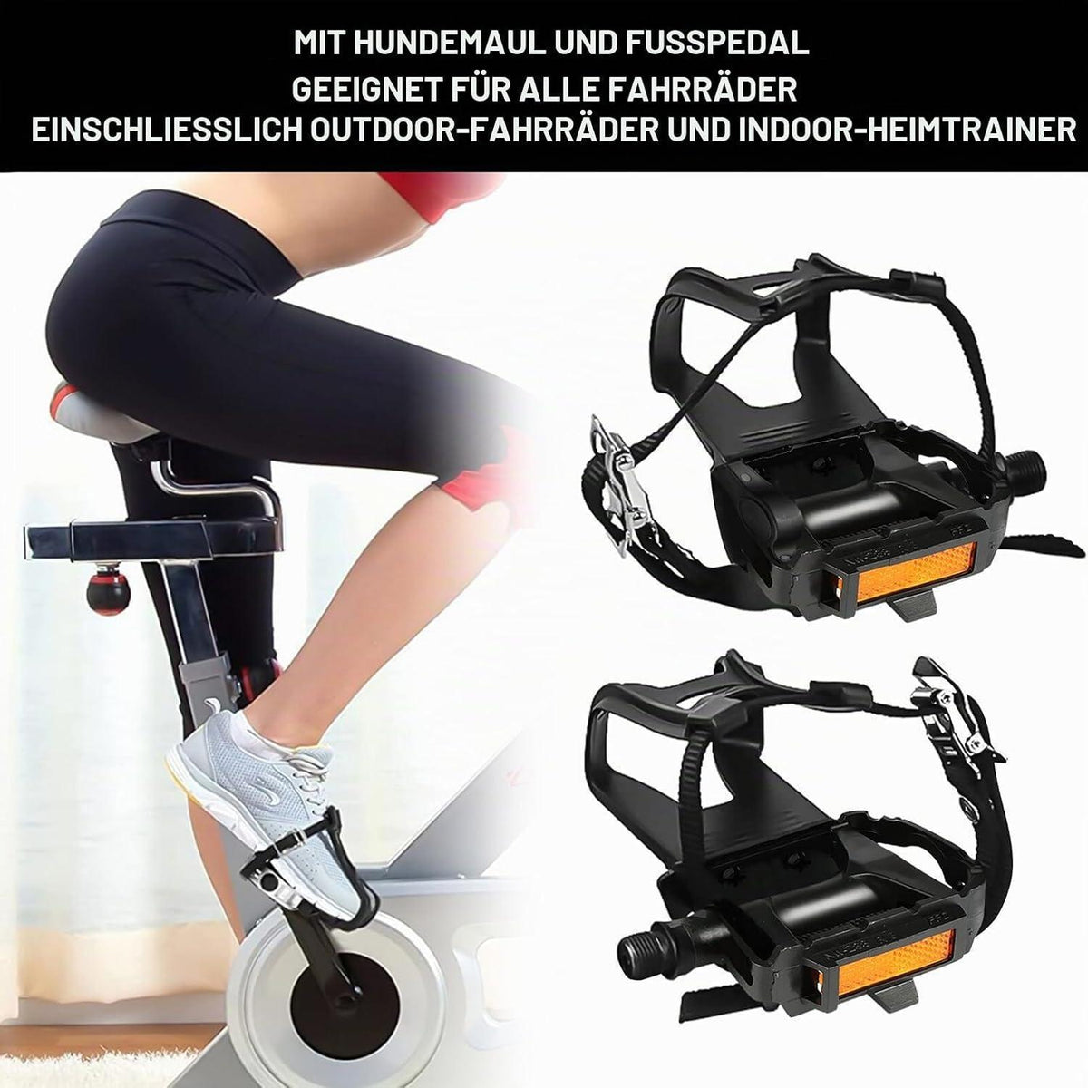 Fahrradpedale mit Clips & Riemen – MTB Pedale für Radfahren