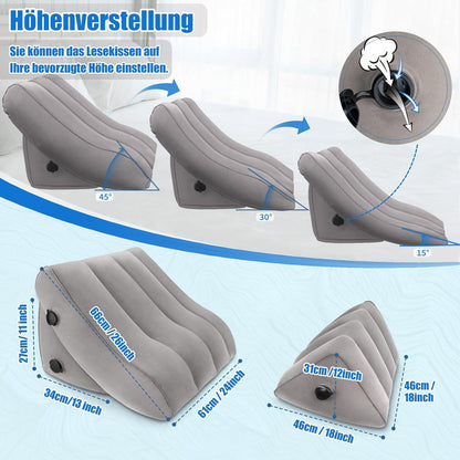 SAHEYER Aufblasbares Keilkissen-Set für Rücken und