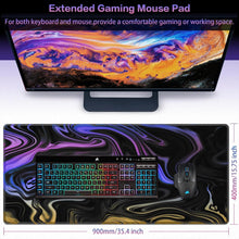 Abetcabe XXL Gaming Mauspad 900x400mm lila-blau Fluid Art
