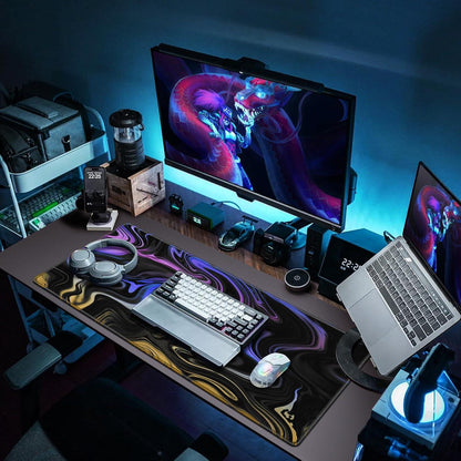 XXL Gaming Mauspad 900x400mm, wasserdicht, Anti-Rutsch, Blau-Lila