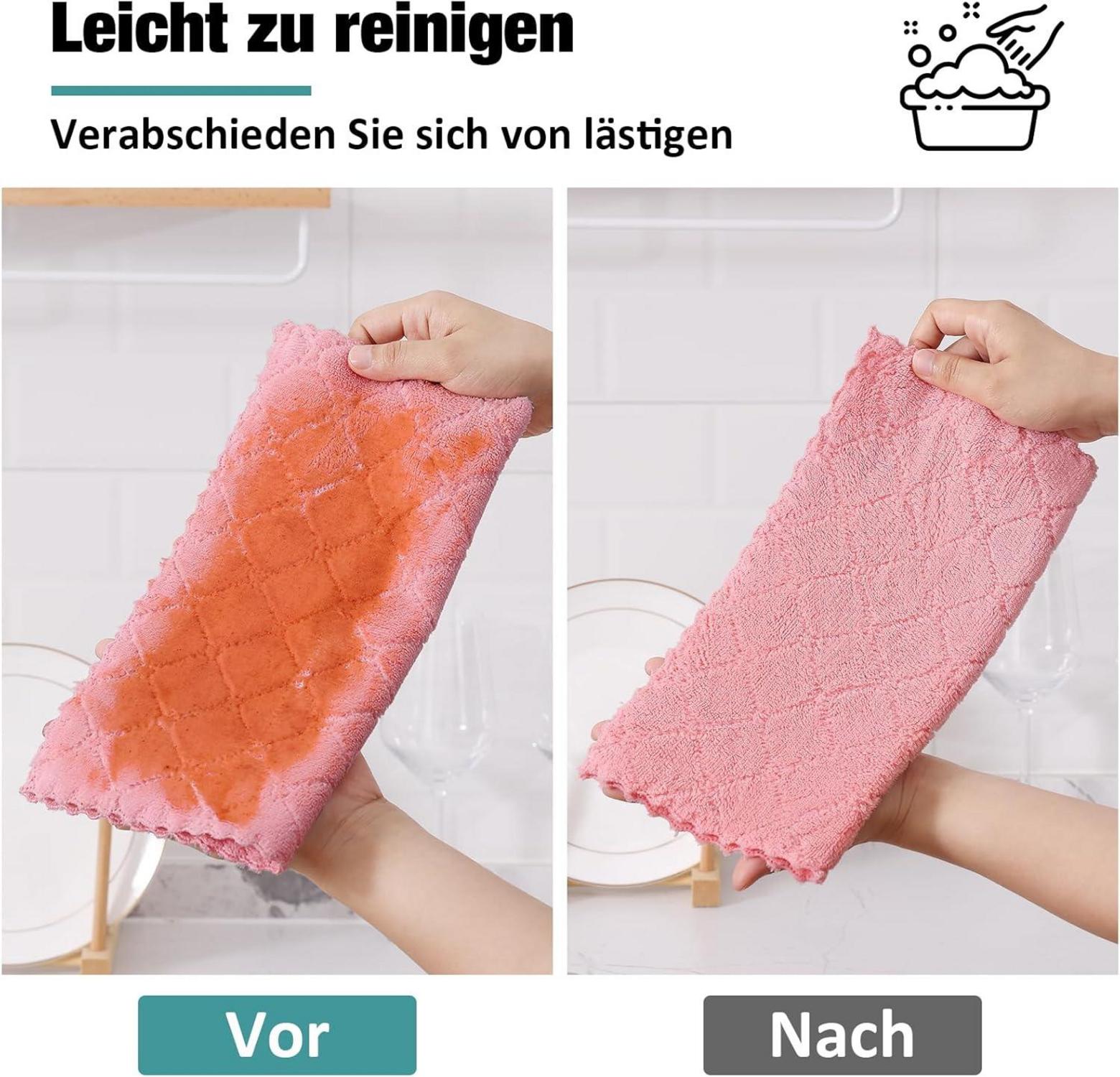 Reinigungstücher Mikrofasertücher Saugfähig Waschbar Putzlappen Tücher