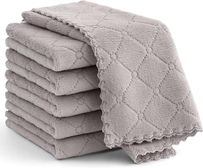 Mikrofasertücher 6er Set Saugfähige Putzlappen 30x30 cm Grau