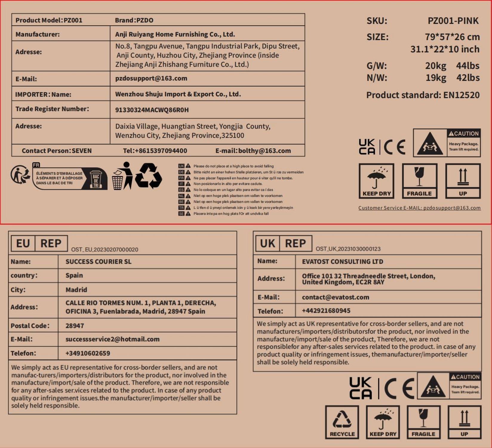 Rosa Gaming Stuhl mit Abnehmbarer Dekoration und Fußstütze