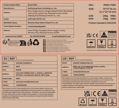 Rosa Gaming Stuhl mit Abnehmbarer Dekoration und Fußstütze