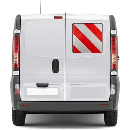 Reflektierende Warntafel Aluminium 50x50cm für Fahrradträger