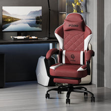 Ergonomischer Gaming Stuhl mit Fußstütze, Kopfstütze, Racing