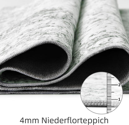Vintage Teppich Groß Waschbar Weich Rutschfest 200x280 cm Grau Grünlich