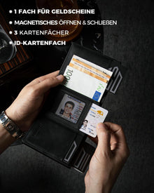 DODENSHA AirTag Geldbörse RFID Schutz 10+ Karten Münzfach
