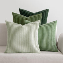 Kordsamt Kissenbezug Set 40x40cm 4er-Pack Zierkissenbezüge Green