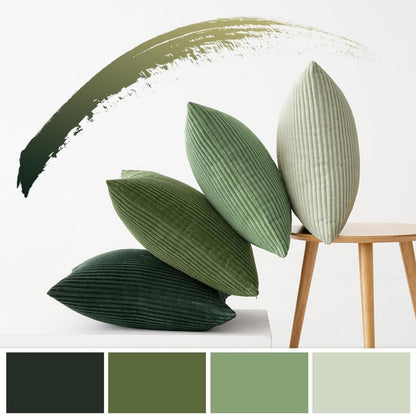 Kordsamt Kissenbezug Set 40x40cm 4er-Pack Zierkissenbezüge Green