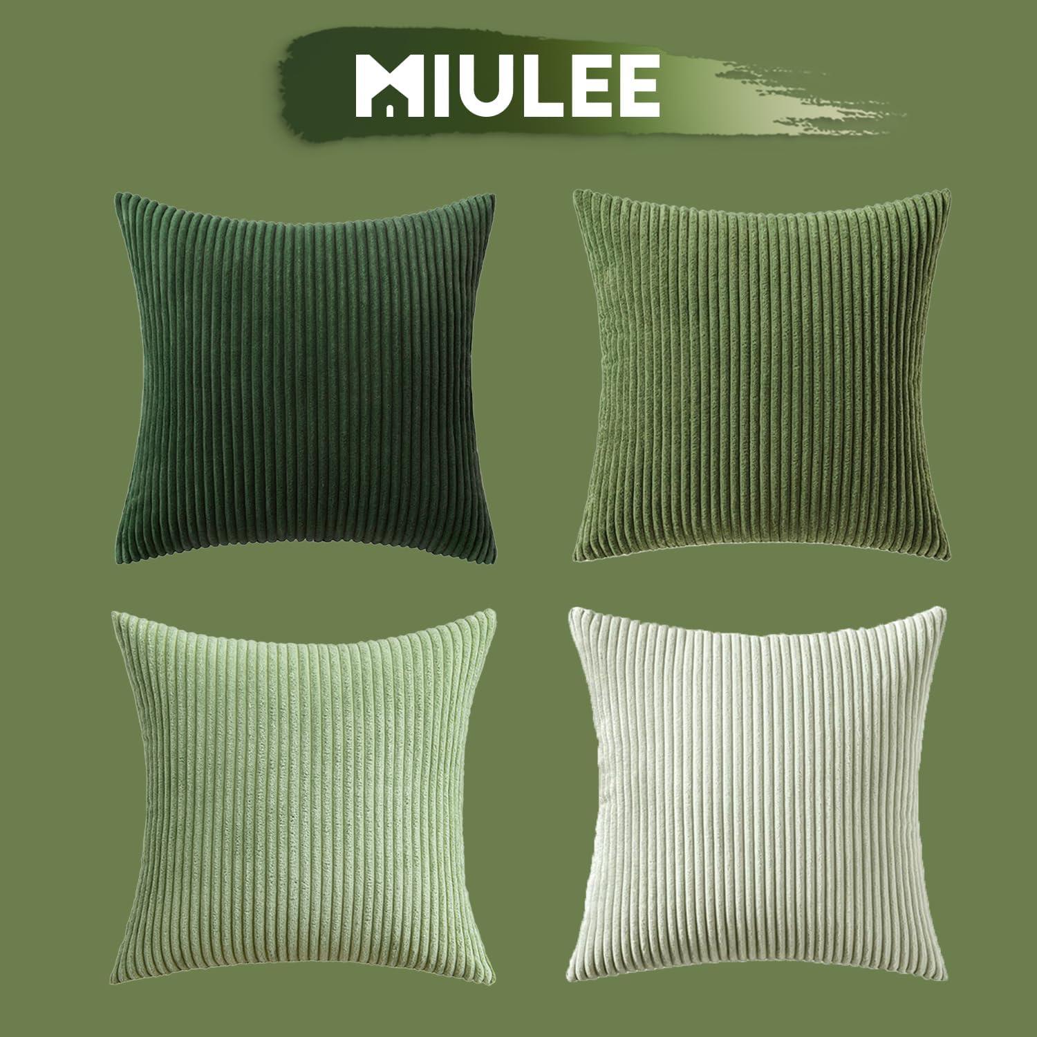 Kordsamt Kissenbezug 40x40cm 4er Set Deko Forest Green Sofa
