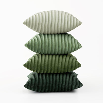 Kordsamt Kissenbezug 40x40cm 4er Set Deko Forest Green Sofa