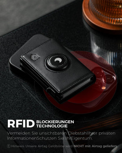 DODENSHA AirTag Geldbörse Herren RFID Schutz Kartenetui Münzfach Slim Wallet Men