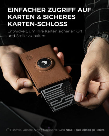 RFID Schutz Geldbörse mit Münzfach für Herren - Braun