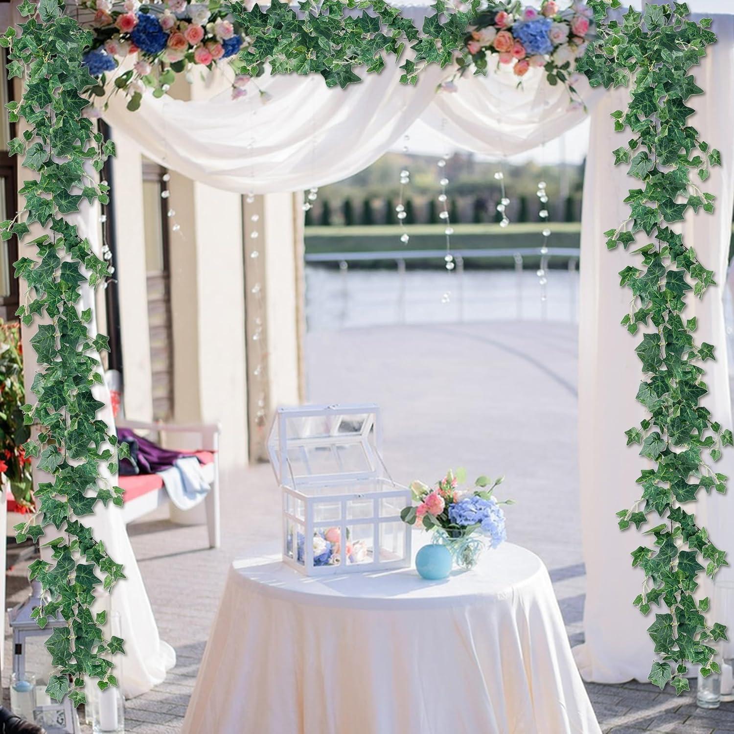 3er Set Künstliche Efeu Ranken Girlande für Zimmer, Wand, Balkon, Hochzeit - 200cm lang