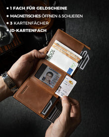 DODENSHA RFID Smart AirTag Geldbörse Münzfach Herren