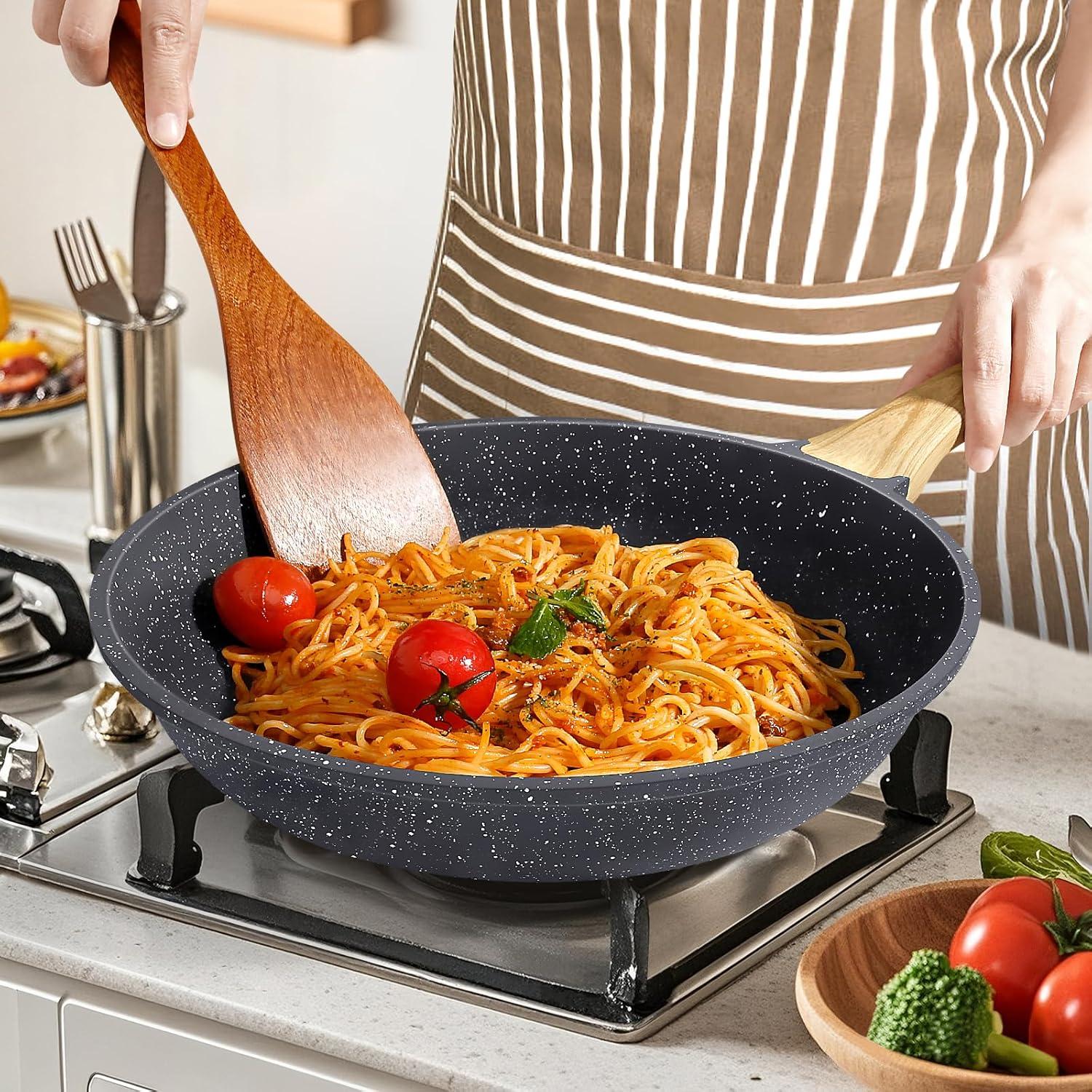Kleine Pfanne 20cm Granit Beschichtete Bratpfanne Induktion PFOS PFOA-frei Grau