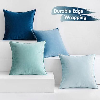 MIULEE Samt Kissenbezug 40x40 cm Blau Serie 4er Set