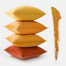 Dekorative Samt Kissenbezüge 50x50 cm Orange Serie 4er Set