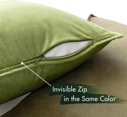 Samt Kissenbezug 40x40 cm Grün Dekorative Kissenhülle Sofa