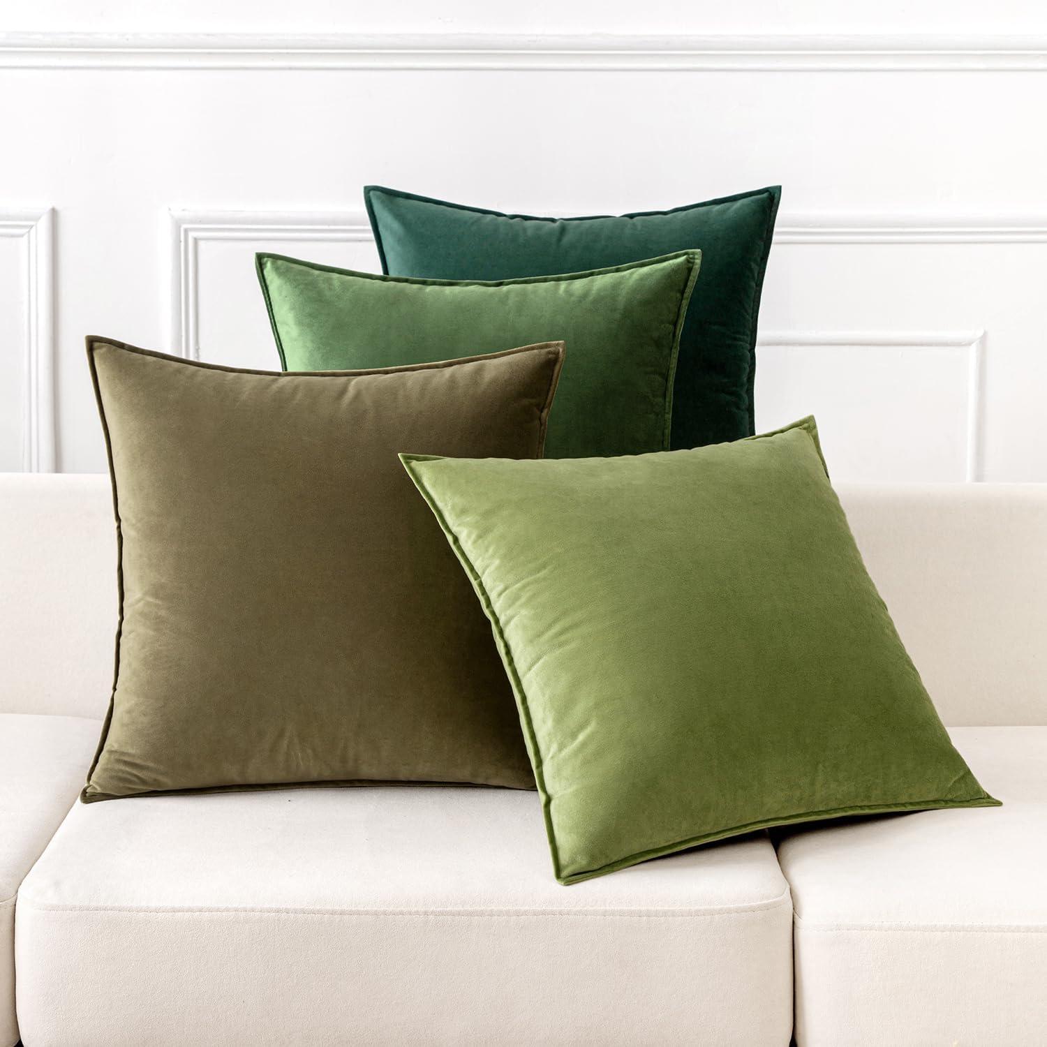 Samt Kissenbezug 40x40 cm Grün Serie Dekorative Kissenhülle Sofa Wohnzimmer