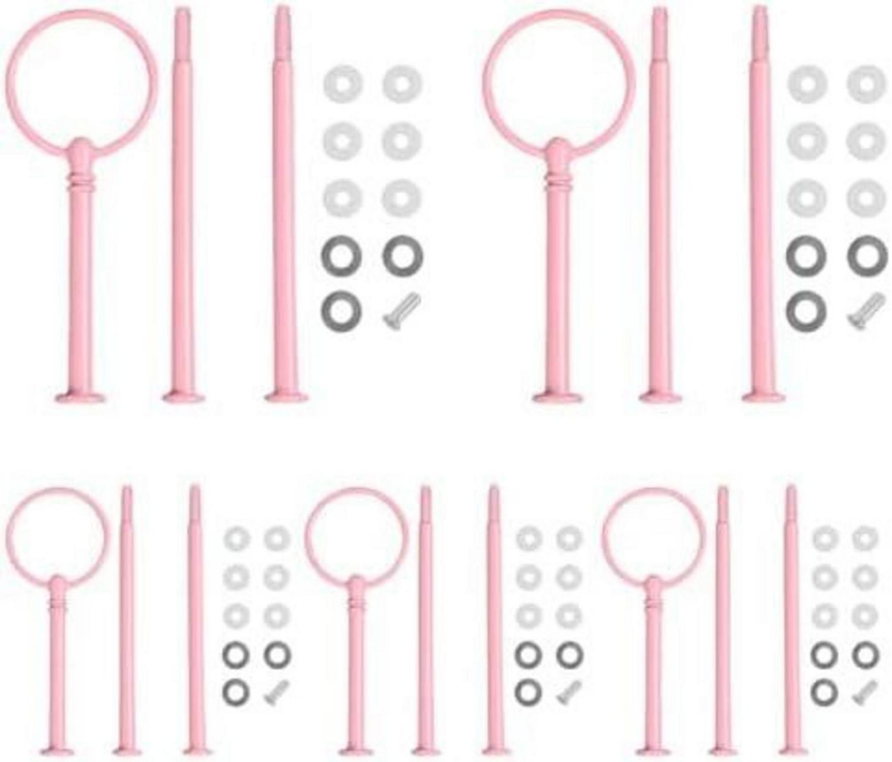 5er Set Metallstangen für Etagere Rosa