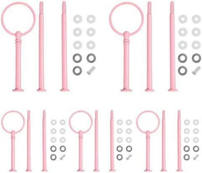 5er Set Metallstangen für Etagere Rosa