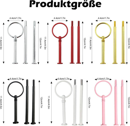 5er Pack Metallstangen für Etagere Hochzeitstorte Rosa