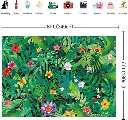 Vinyl Fotografie Hintergrund Tropische Regenwald Party 2.4x1.8m