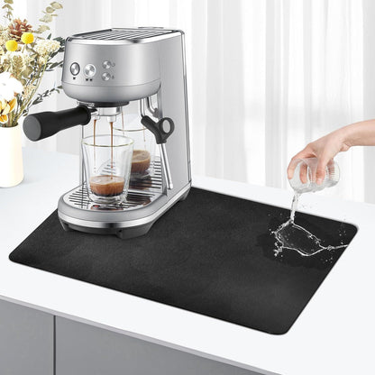 Saugstarke Abtropfmatte für Kaffeemaschine 40x50cm Schwarz