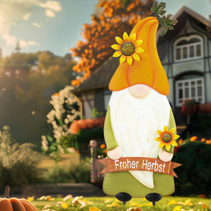 Herbstdeko Gartenzwerg Sunflower Kürbis 68cm