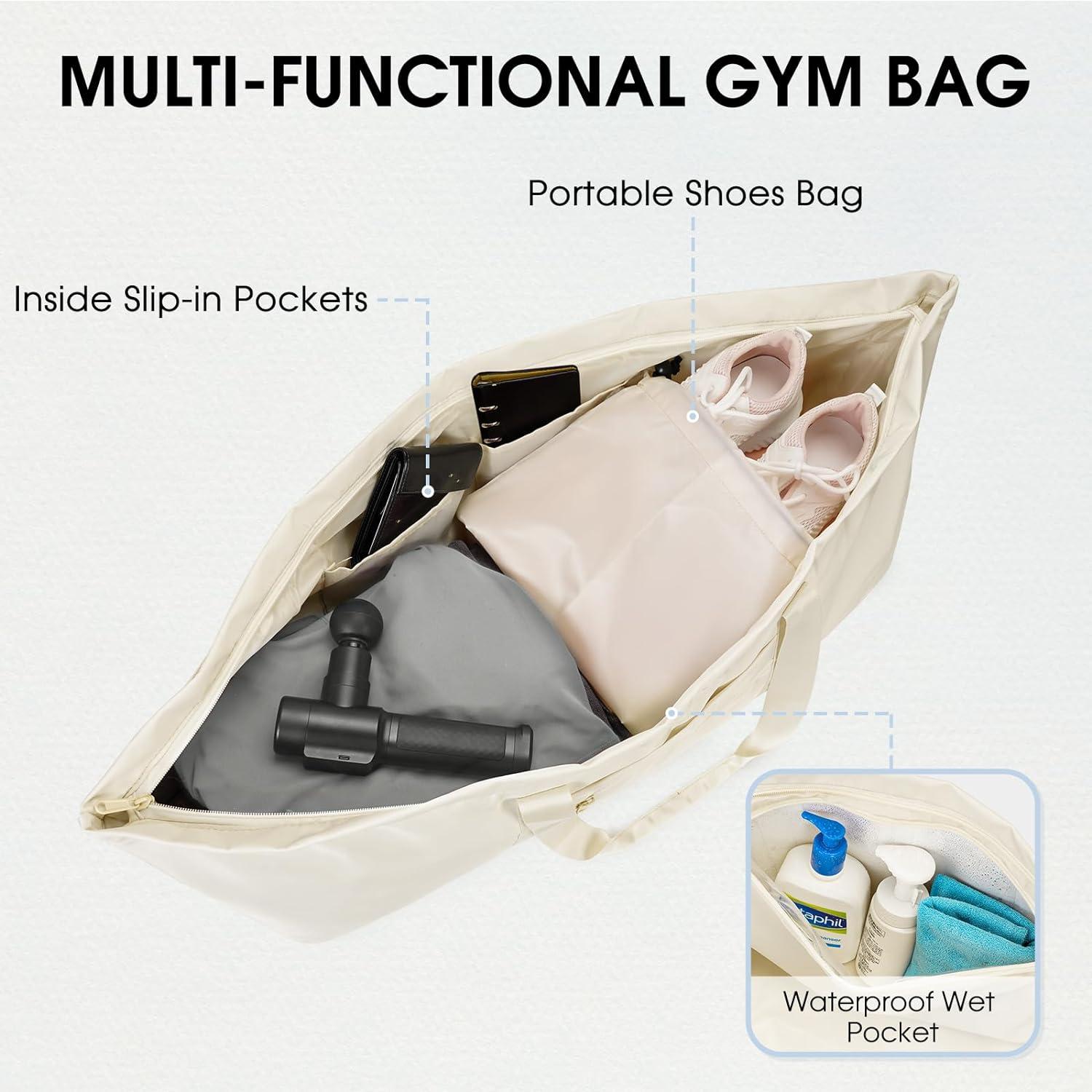 Sporttasche Yogatasche Damen Groß Reisetasche mit Schuhtasche Nassfach
