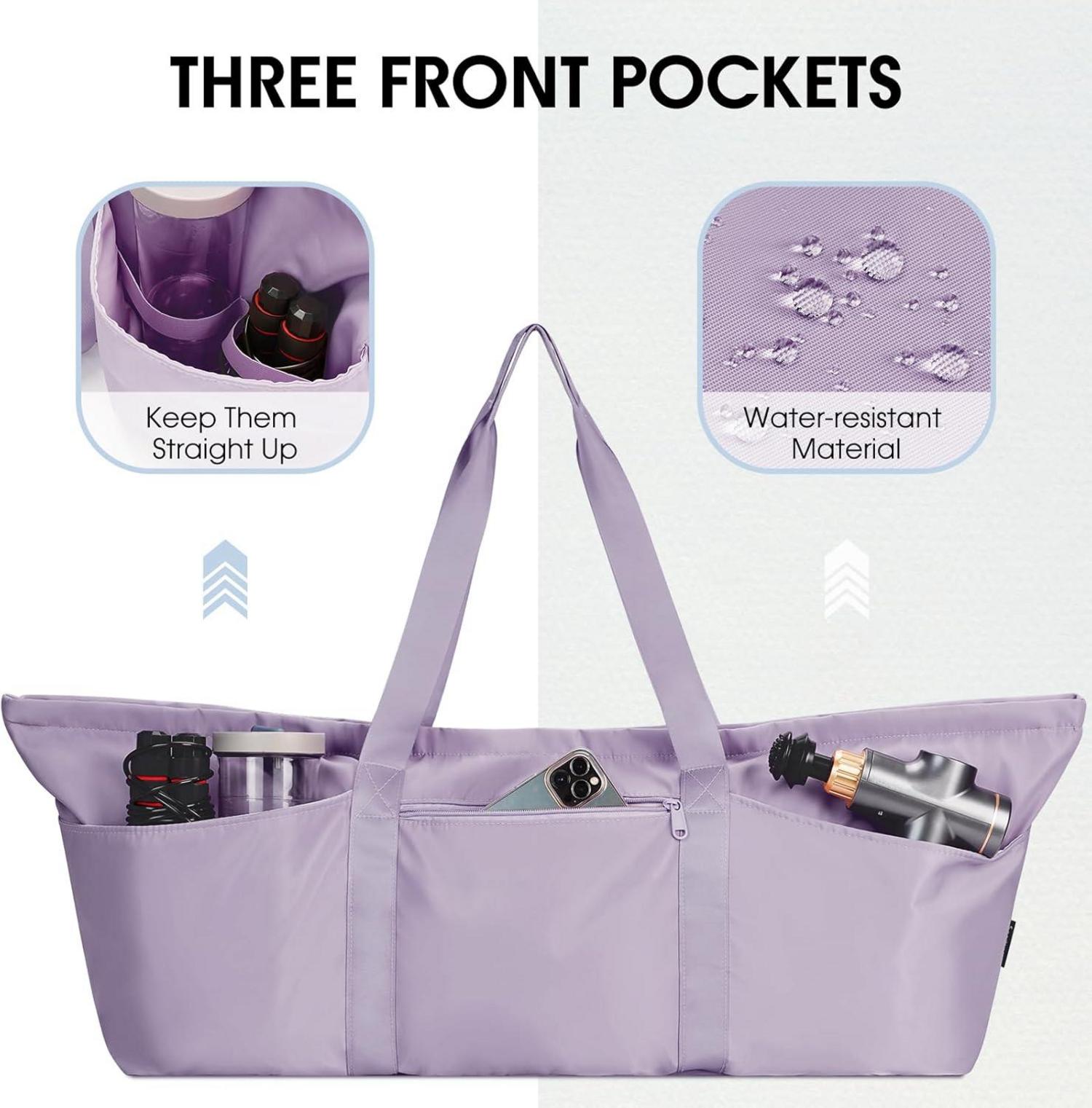 Sporttasche Damen Yogatasche Reisetasche Groß mit Schuhtasche Nassfach Tragetasche Herren Fitnessstudio Pilates Lila