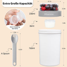 Müslibecher to Go 760ml & 230ml Joghurtbecher Löffel
