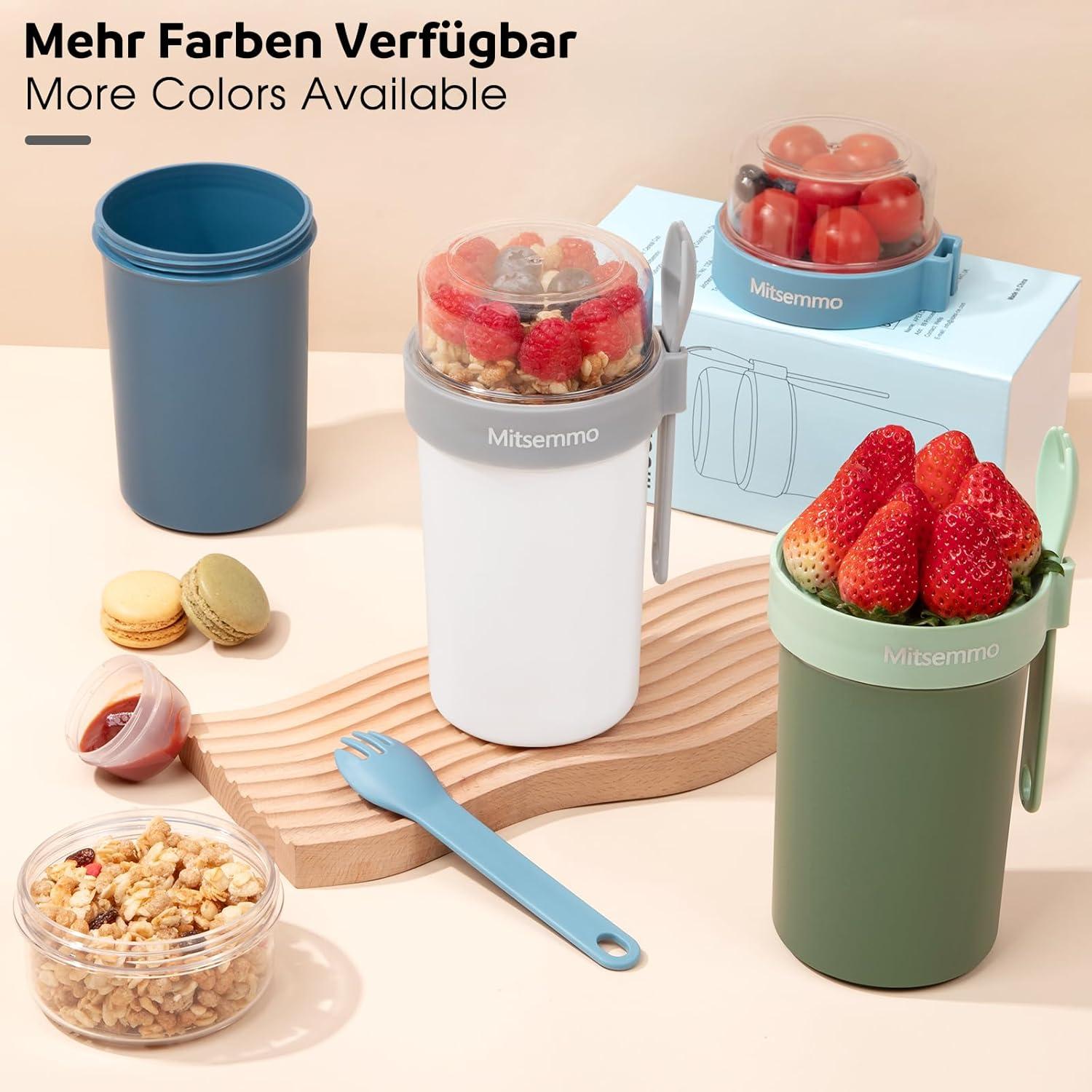 Müslibecher to Go 760ml+230ml Joghurtbecher mit Löffel
